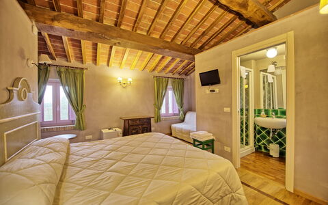 Villa Marginone: Bedroom, Room, Property, Furniture, Ceiling, Bed, Building, Interior Design, Bed Sheet, Suite