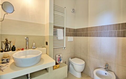 Villa Diletta: Bathroom, Property, Room, Interior Design, Tile, Architecture, Wall, Tap, Real Estate, House