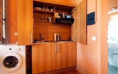 Kitchenette and washing machine