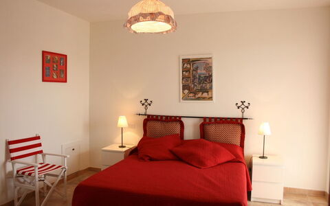 Casa Clementina: Bedroom, Room, Furniture, Bed, Property, Red, Interior Design, Bed Sheet, Bed Frame, Bedding
