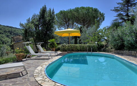 Bigiolo a Melazzano: Swimming Pool, Property, Real Estate, House, Estate, Home, Leisure, Building, Tree, Backyard