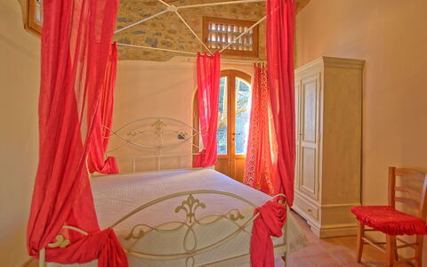 Arturo: Curtain, Furniture, Room, Property, Bed, Red, Bedroom, Interior Design, Window Treatment, Pink