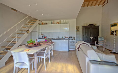 Capannino: Room, Property, Building, Interior Design, Furniture, House, Floor, Ceiling, Loft, Kitchen