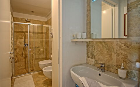 Capannino: Bathroom, Room, Property, Tile, Bathtub, Interior Design, Building, Plumbing Fixture, Real Estate, House