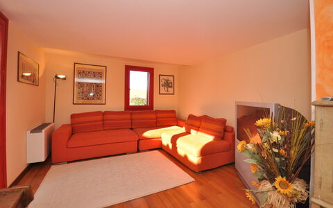 Casa Laura: Room, Furniture, Property, Interior Design, Living Room, Orange, Floor, Building, House, Hardwood