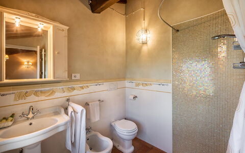 Le Vigne 6: Brown, Mirror, Plumbing Fixture, Property, Sink, Tap, Bathroom Sink, Bathroom, Interior Design, Wood